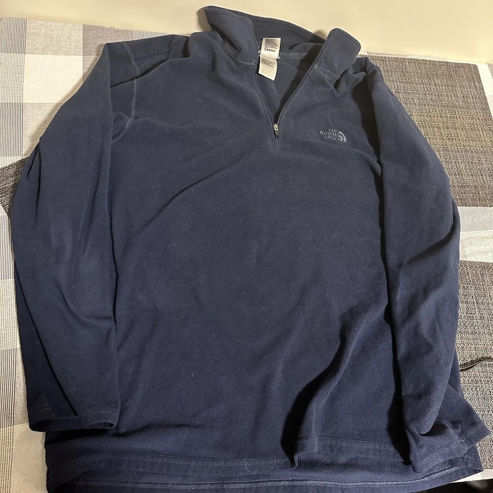 The North Face 1/4 quarter zip fleece blue mens XL TKA100
